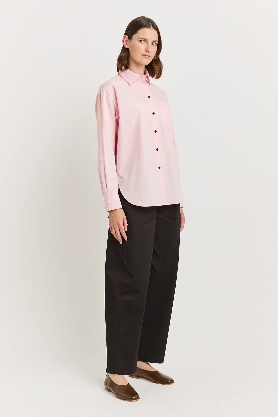 Relaxed cotton shirt - Pale pink