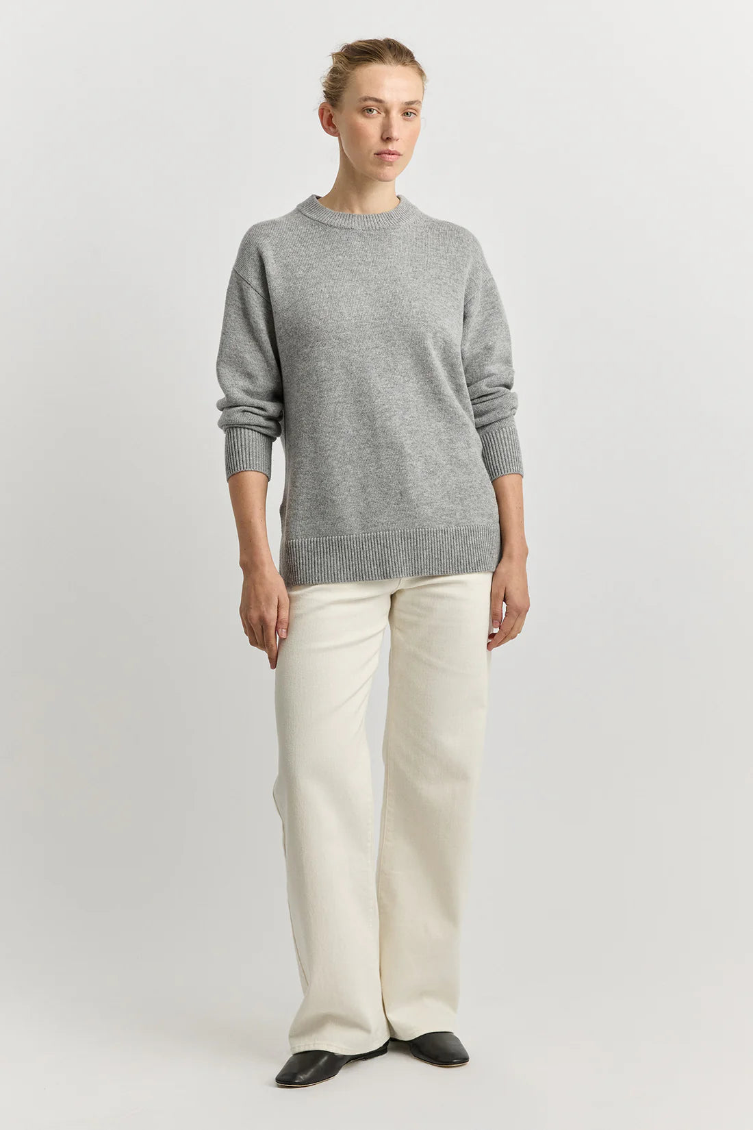 Relaxed longline crew - Light Ash