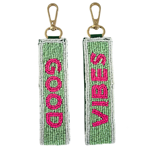 Beaded Keychain Good Vibes