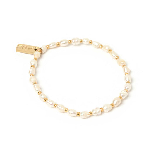 AMBER PEARL AND GOLD BRACELET