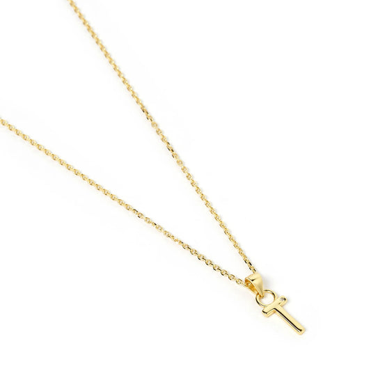 INITIAL GOLD CHARM NECKLACE - LETTER T