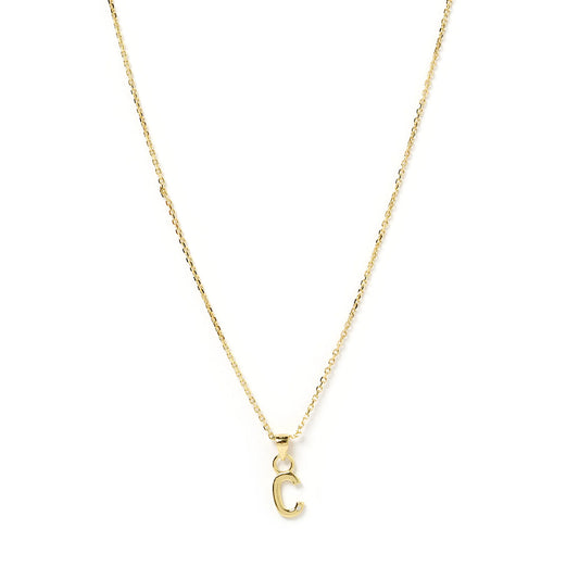 INITIAL GOLD CHARM NECKLACE - LETTER C