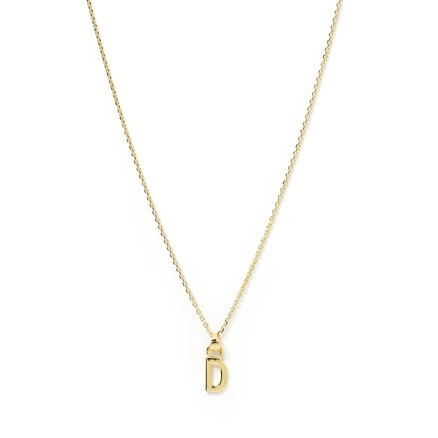 INITIAL GOLD CHARM NECKLACE - LETTER D