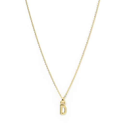 INITIAL GOLD CHARM NECKLACE - LETTER D