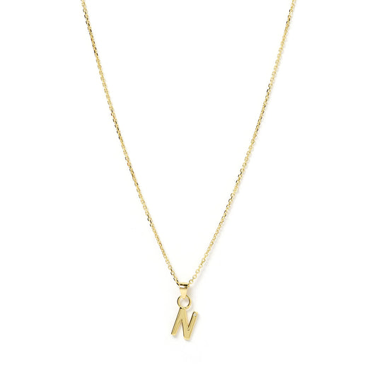 INITIAL GOLD CHARM NECKLACE - LETTER N
