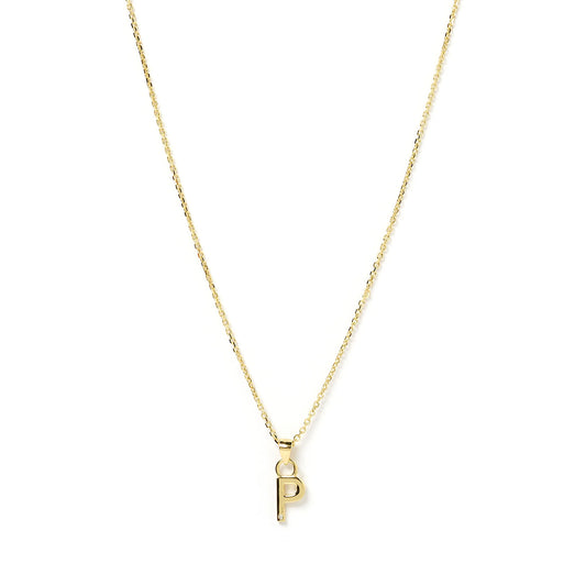 INITIAL GOLD CHARM NECKLACE - LETTER P