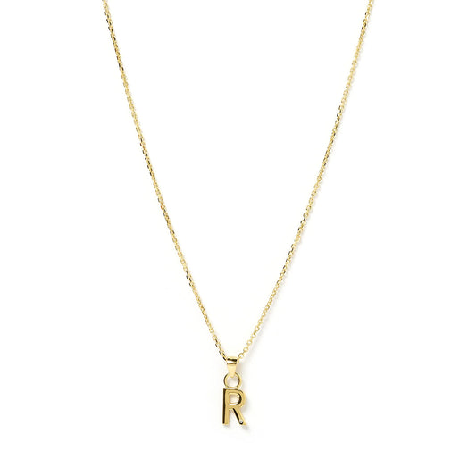 INITIAL GOLD CHARM NECKLACE - LETTER R