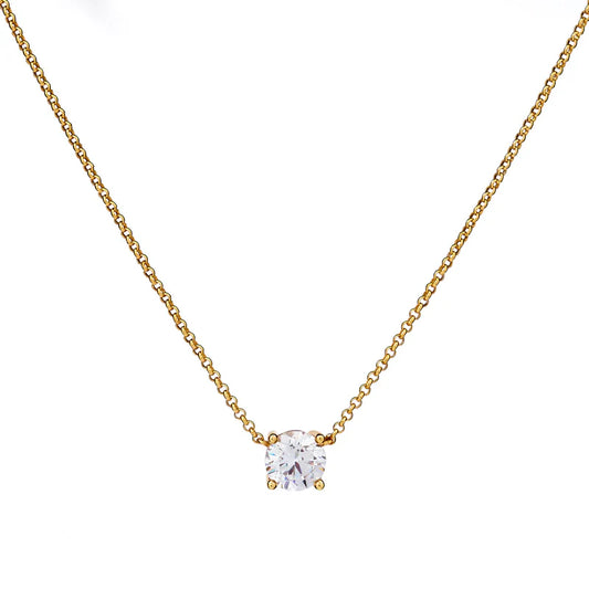 Sade Gold Plate Claw Set Cubic Zirconia Pendant