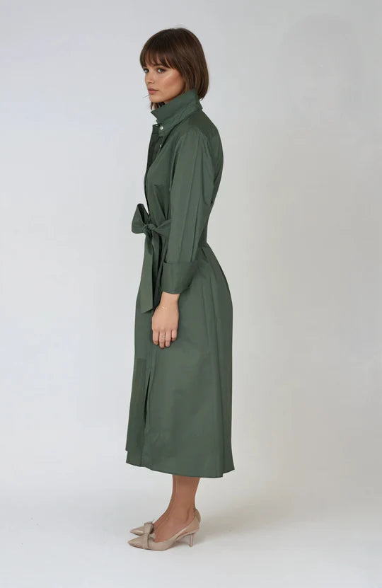The Amelie Shirt Dress - Sage
