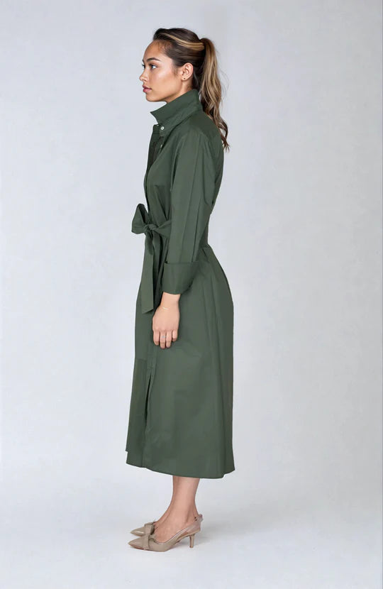 The Amelie Shirt Dress - Sage