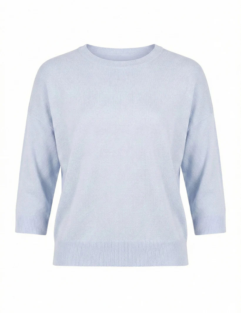 Tara Cashmere Knit Tee Blue