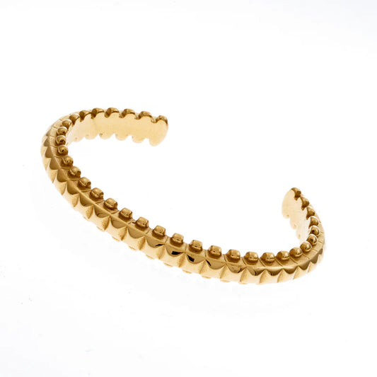 DAPHNE - Gold plate Textured Cuff Bangle