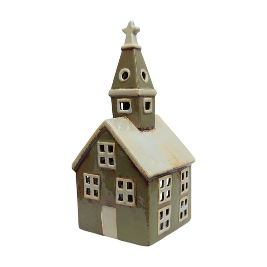 Tealight Church Olive Green