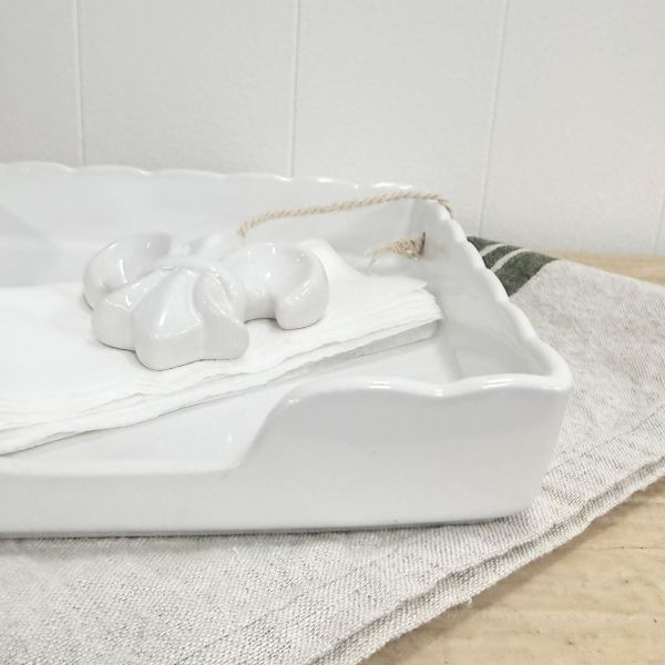 Ceramic Napkin Holder - Fleur De Lys