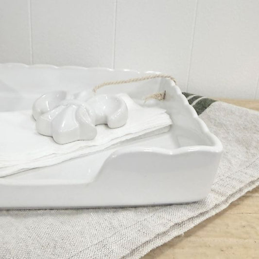 Ceramic Napkin Holder - Fleur De Lys