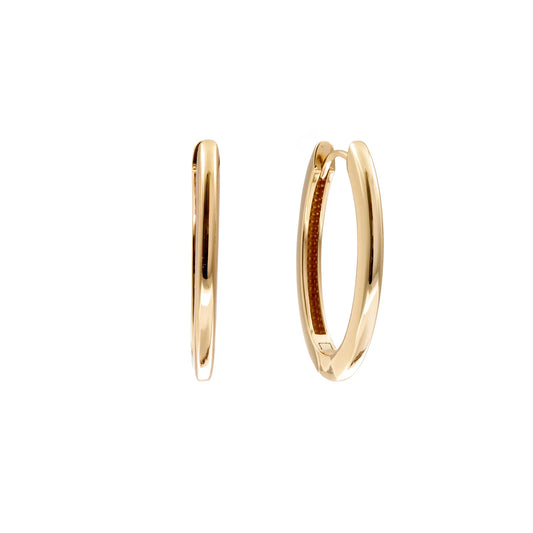 Claire Gold Plated Large Round Hoop Earrings