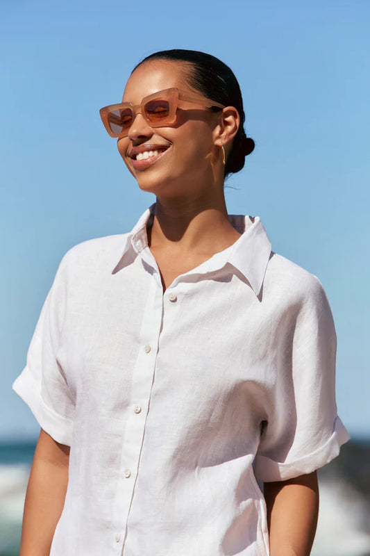 Carmen Linen Shirt in White