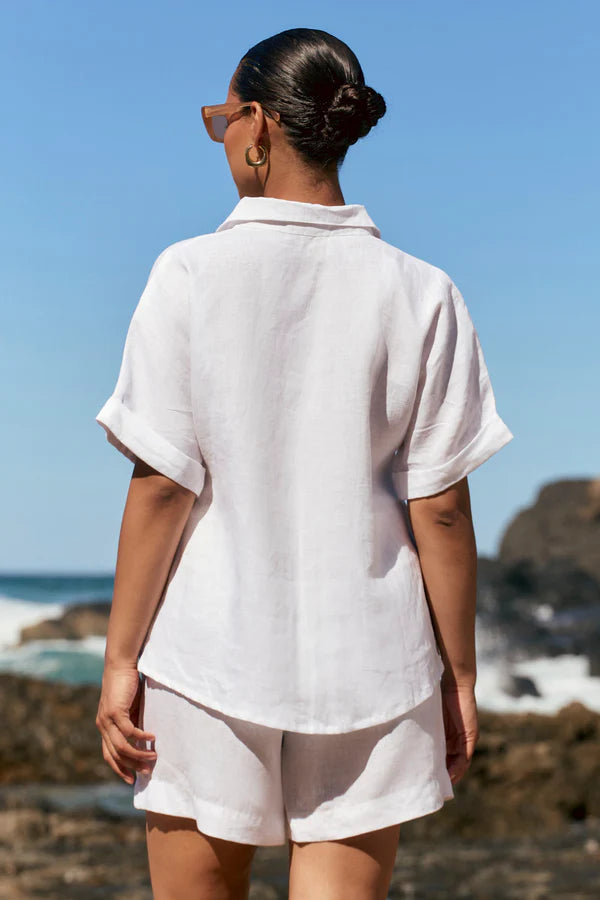 Carmen Linen Shirt in White