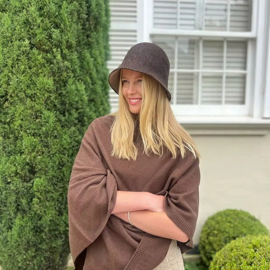 Boston Wool Cloche Hat- Chocolate