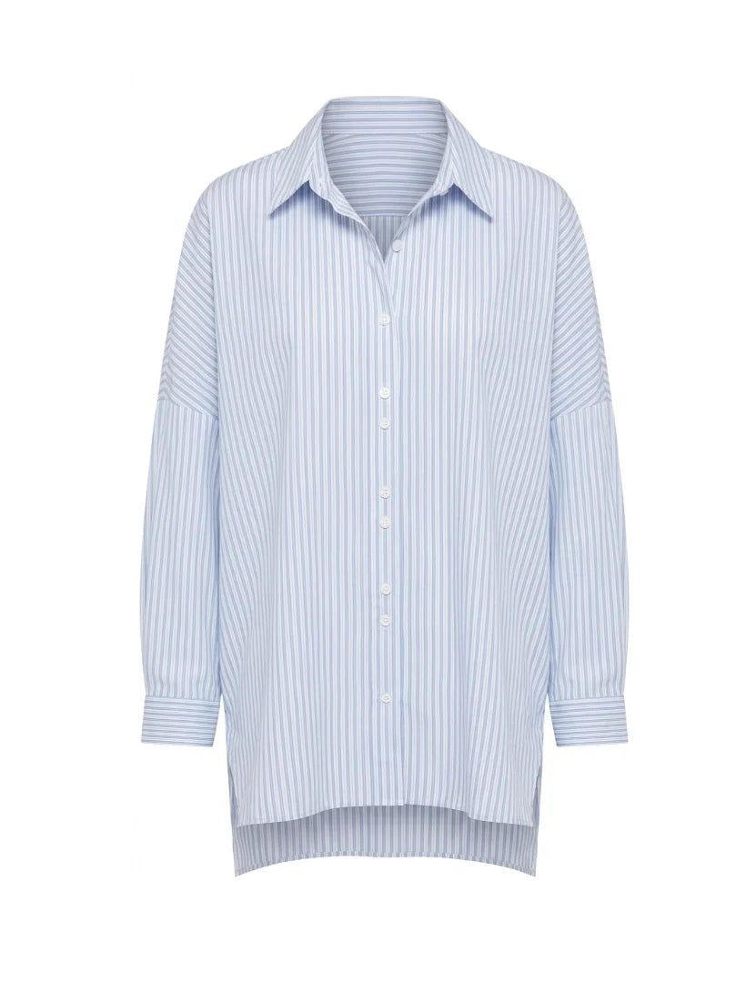 Emmanuella Striped Shirt Blue