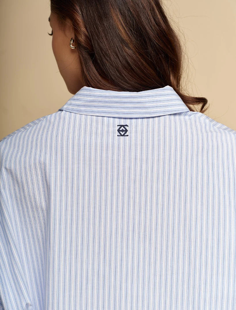 Emmanuella Striped Shirt Blue