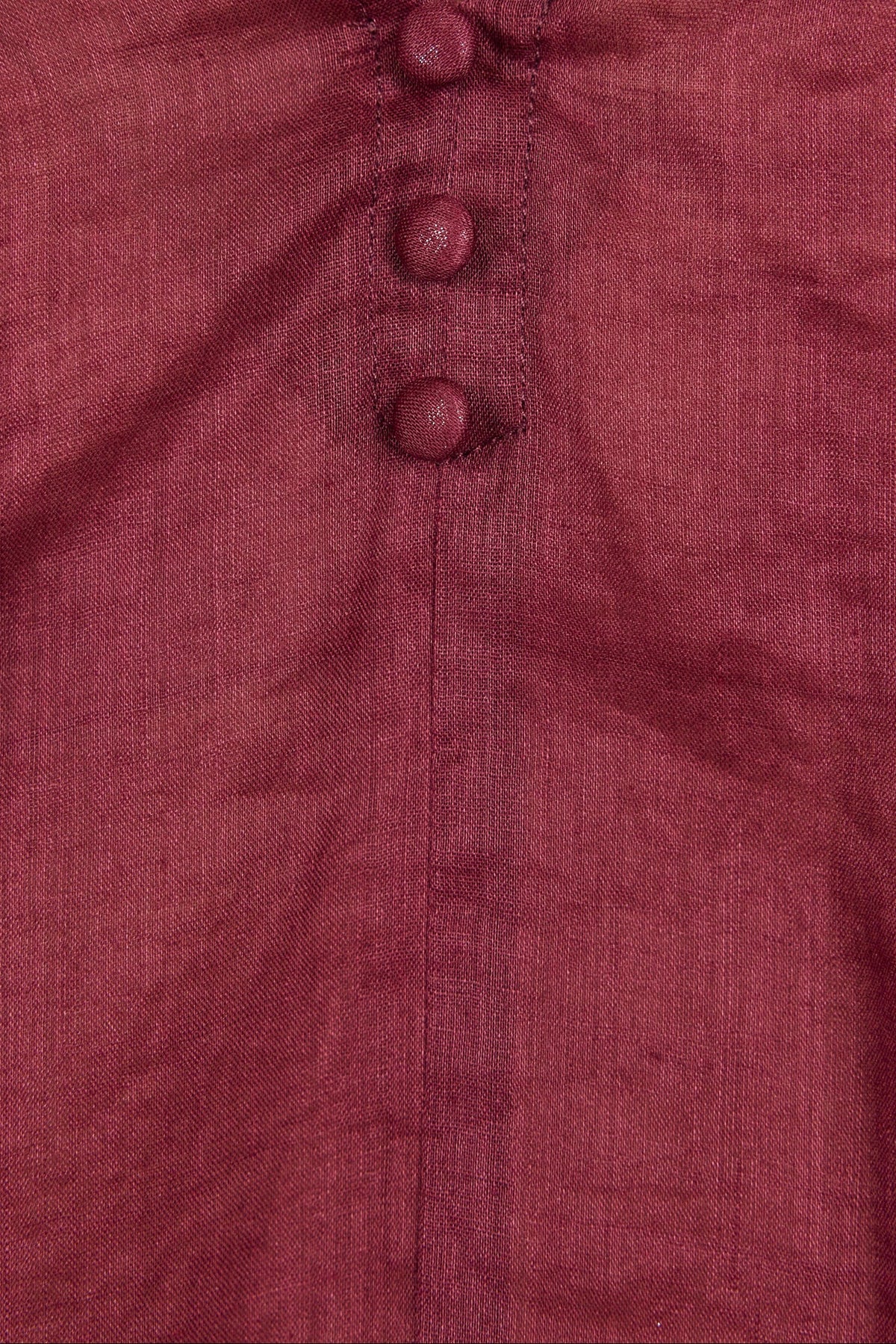 Expedition Burgundy Shirred Neck Short Sleeve Top