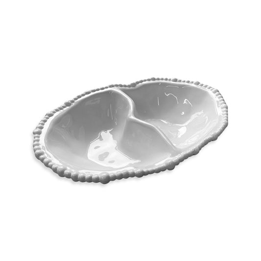 Pearl Double Serving Bowl – White