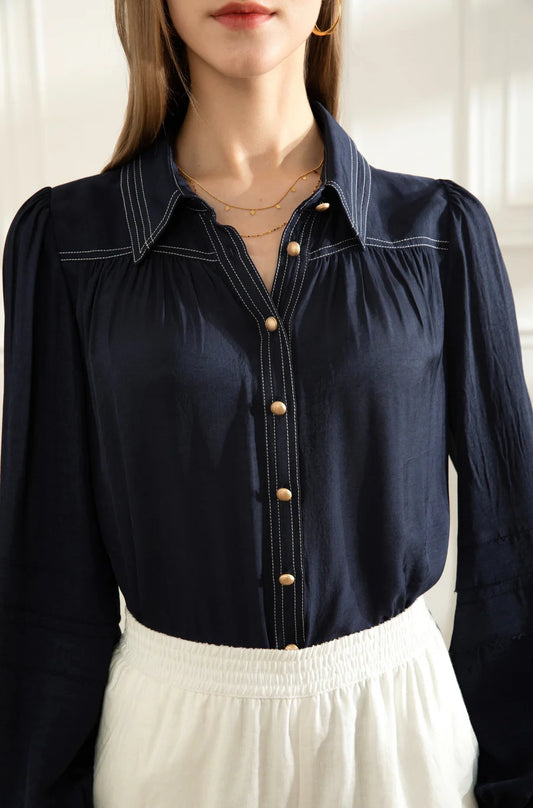 CELINE BLOUSE - Navy