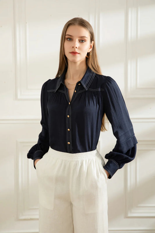 CELINE BLOUSE - Navy