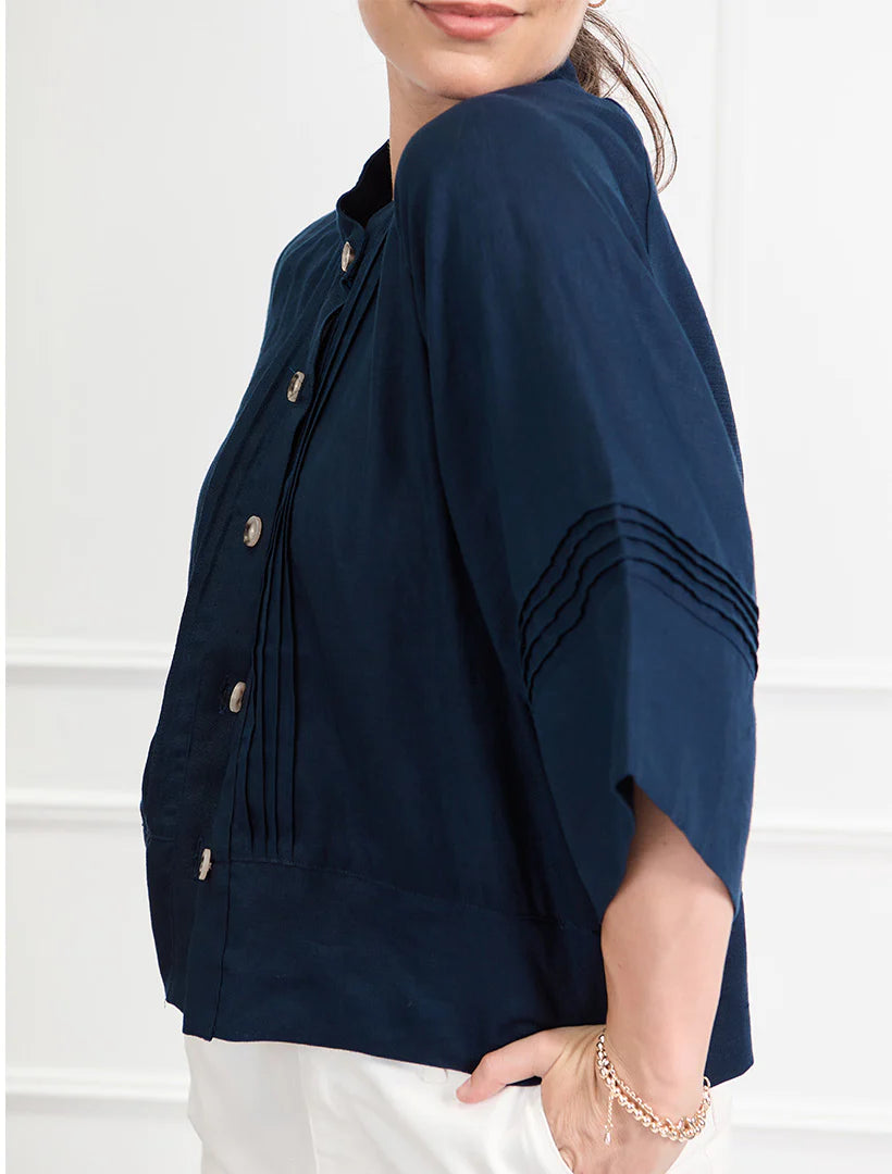 Harriet Linen Shacket Navy