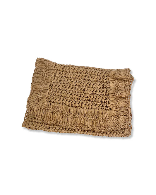 Natural Raffia Woven Clutch