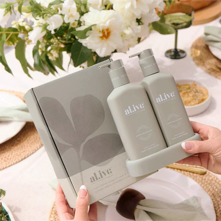 Al.ive Ivory Bloom - Compact bathroom duo, wash + lotion