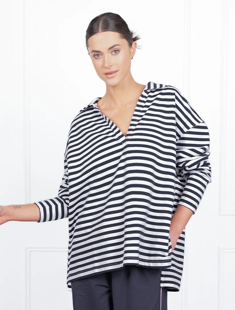 Itinerary Long Sleeve Jersey Navy White