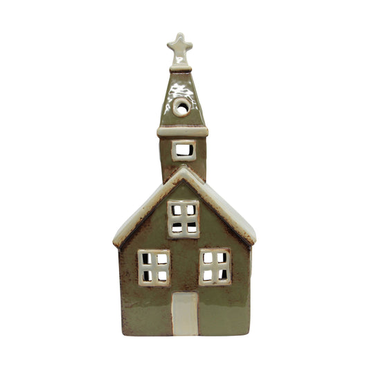 Tealight Church Olive Green