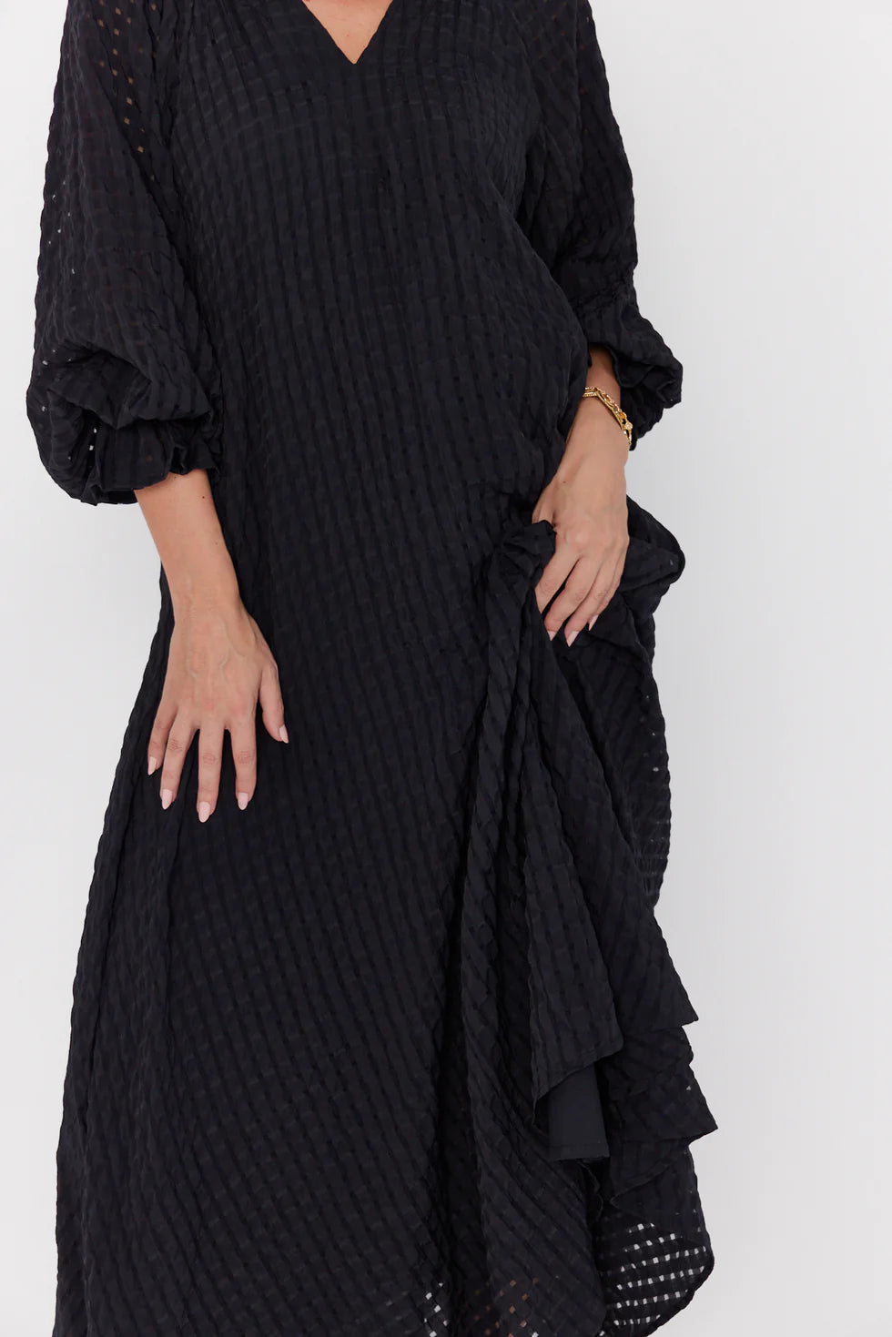 MADERO Dress Black Chequer