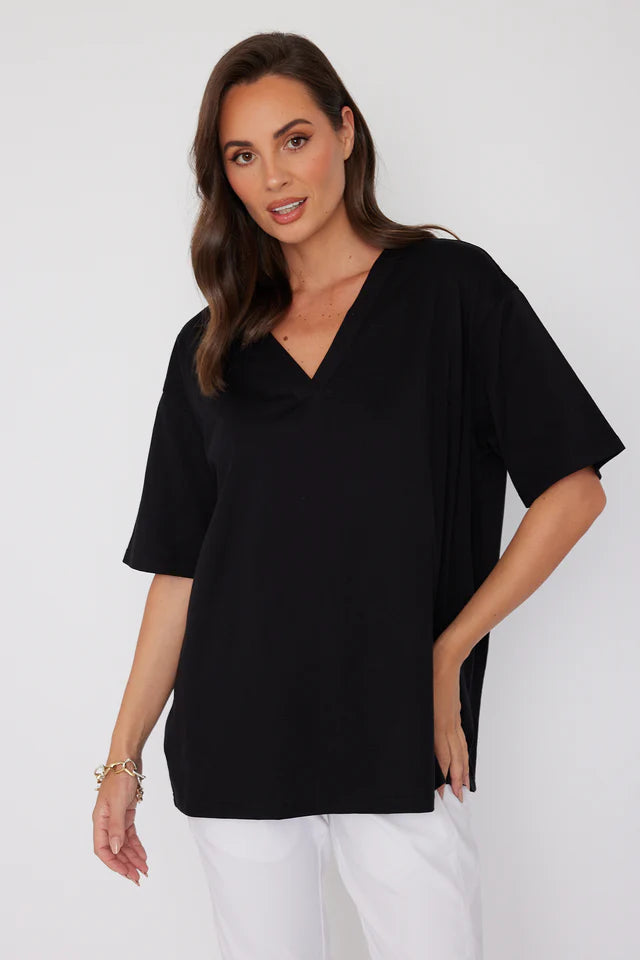 NIX V-Neck T-Shirt Black