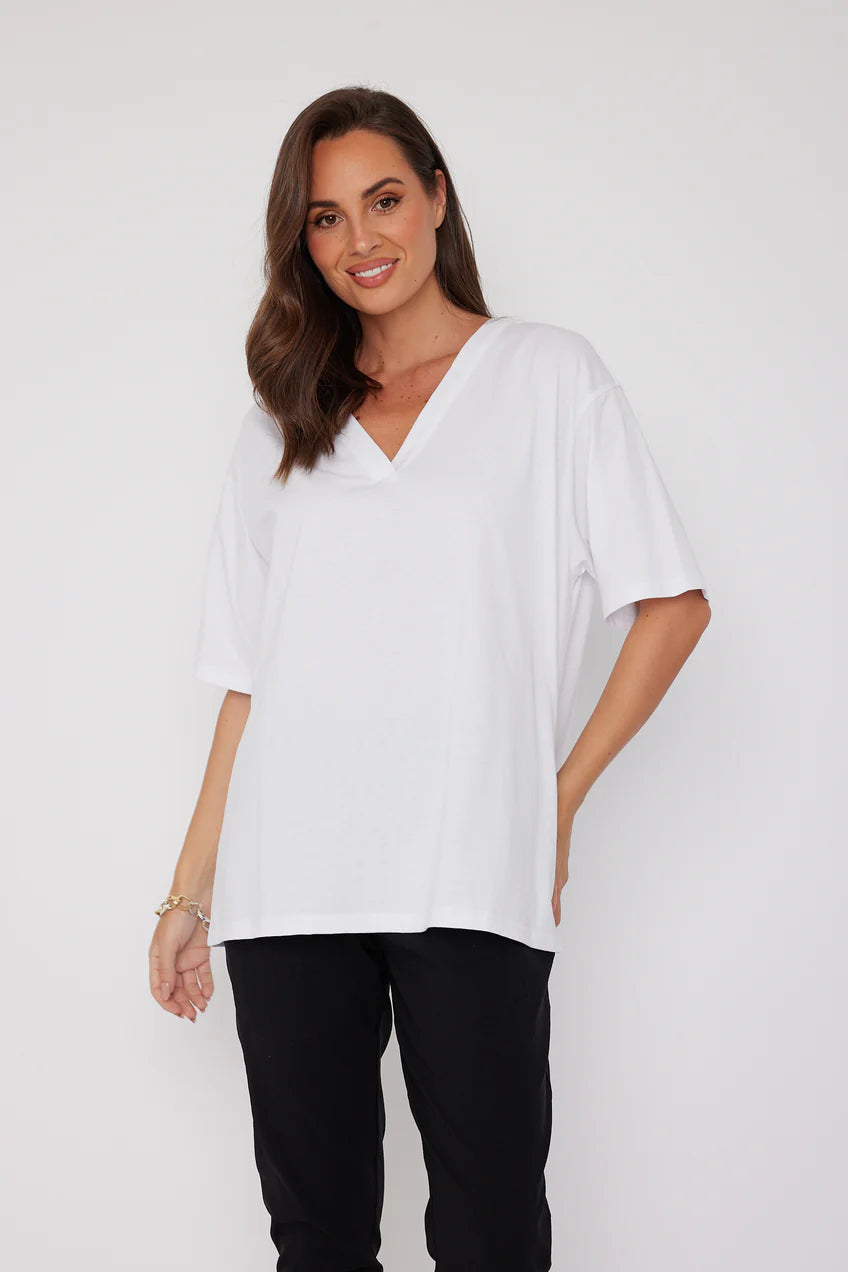 NIX V-Neck T-Shirt White