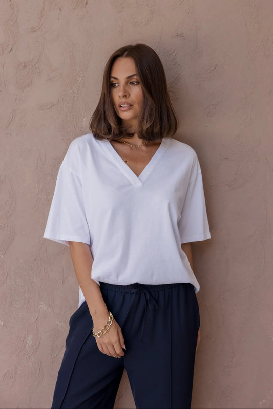 NIX V-Neck T-Shirt White