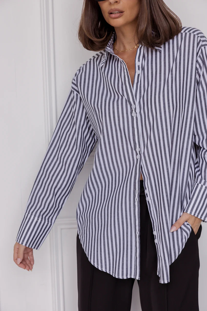 AUSTIN Shirt Black Stripe