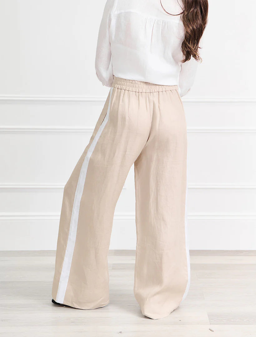 Lacalle Linen Pant Sand White
