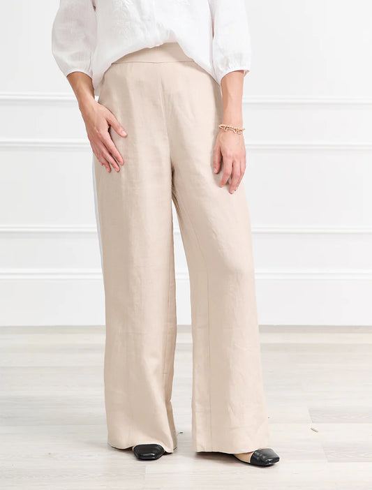 Lacalle Linen Pant Sand White