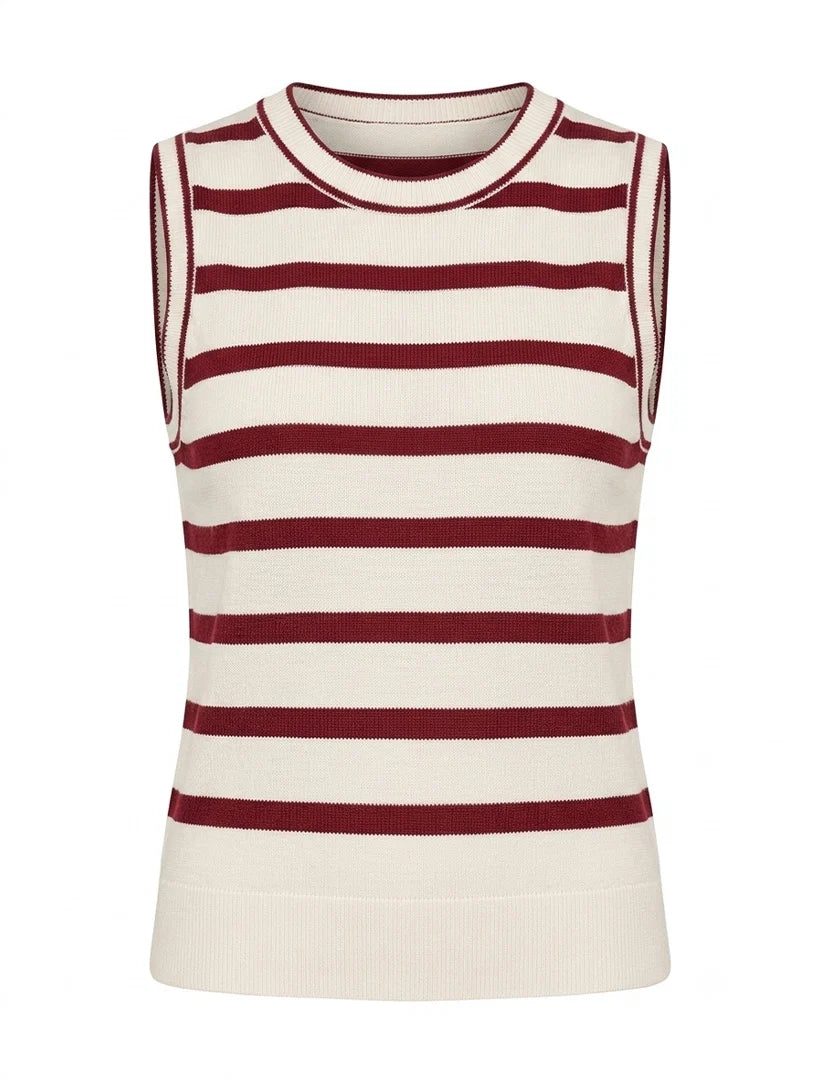 Layla Stripe Knit Tank - Pinot