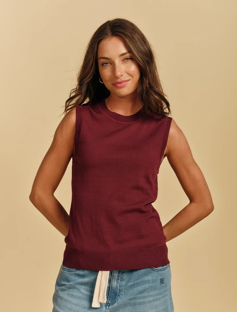 Layla Knit Tank Pinot