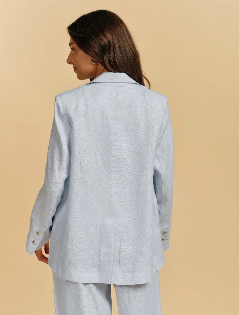 Camden Linen Jacket Pale Blue