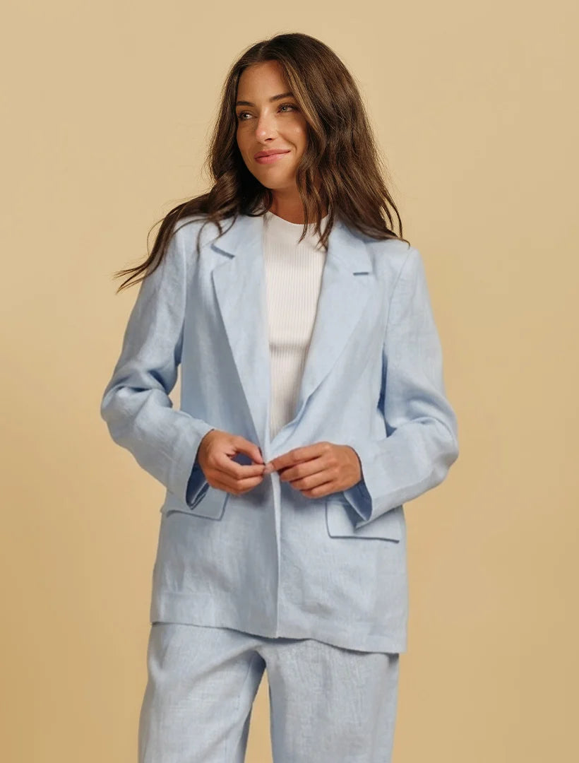 Camden Linen Jacket Pale Blue