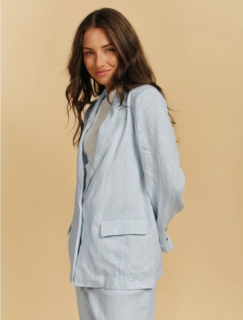 Camden Linen Jacket Pale Blue
