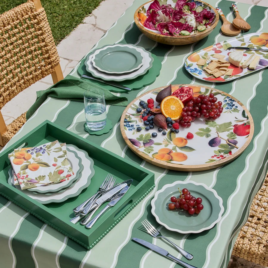 Kit Wavy Dark Green/Light Green Alfresco Tablecloth 140x250cm