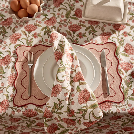 GEORGIA PINK/GREEN NAPKIN SET 4