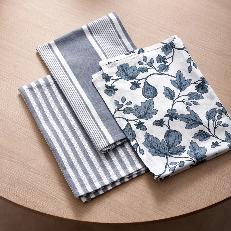 MORGAN DARK BLUE TEATOWEL PACK 3