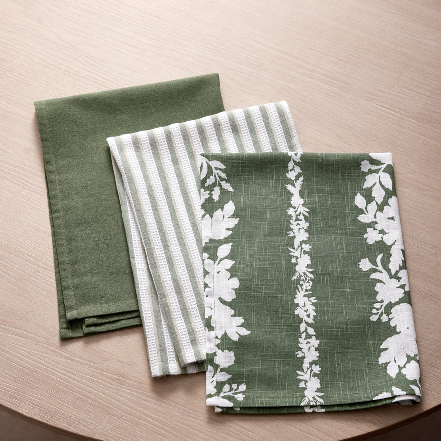 EMERSON GREEN TEATOWEL PACK 3